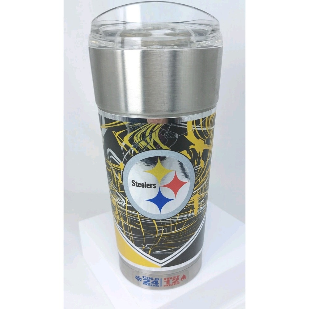 Pittsburgh Steelers Tumbler 24oz Stainless Steel‎ with Lid for Hot/Cold Drinks